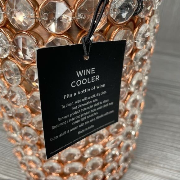 Bebe rose gold jeweled wine cooler and cocktail shaker decorative bar tools - Picture 5 of 8